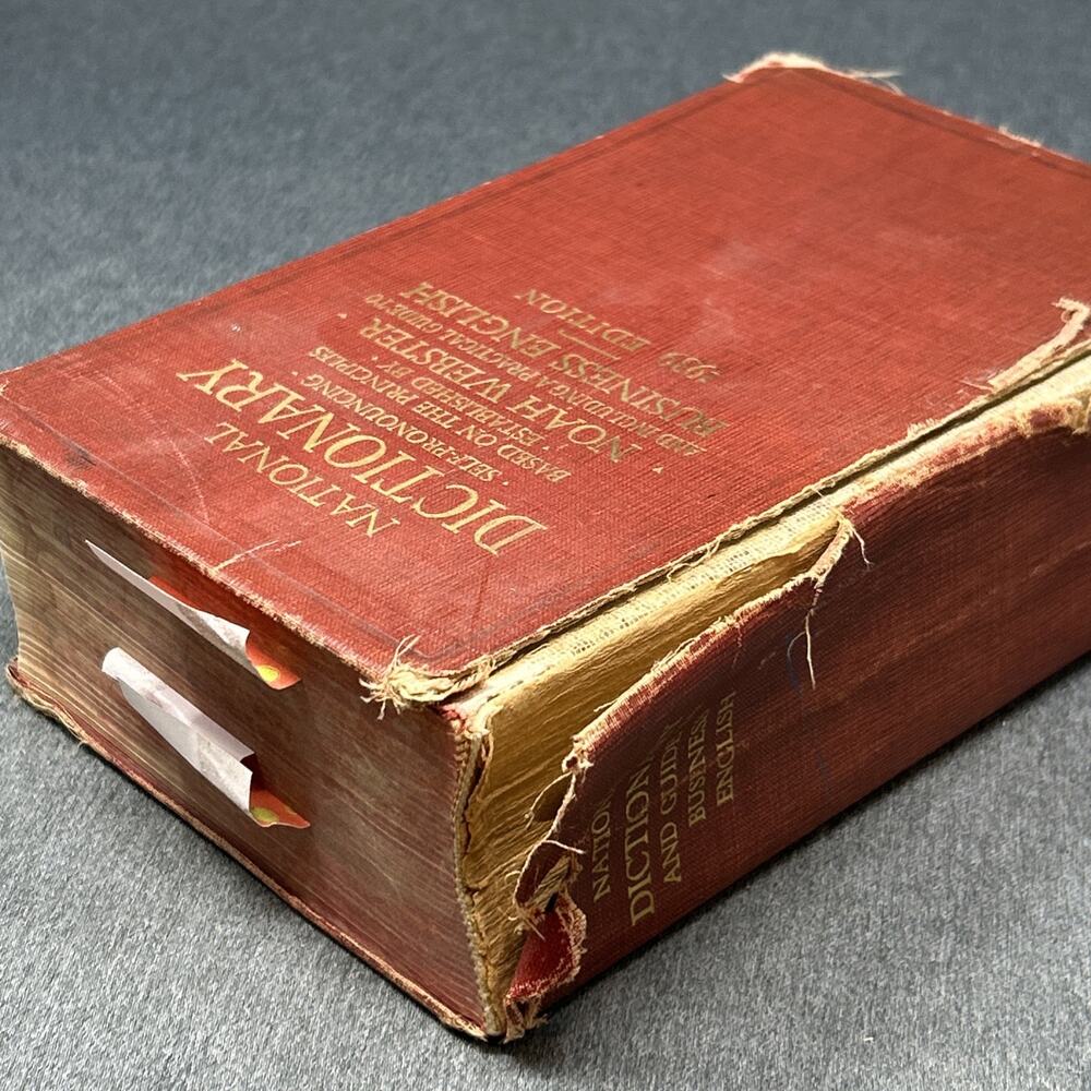 National Dictionary Guide To Business English Noah Webster Business 1939 Edition